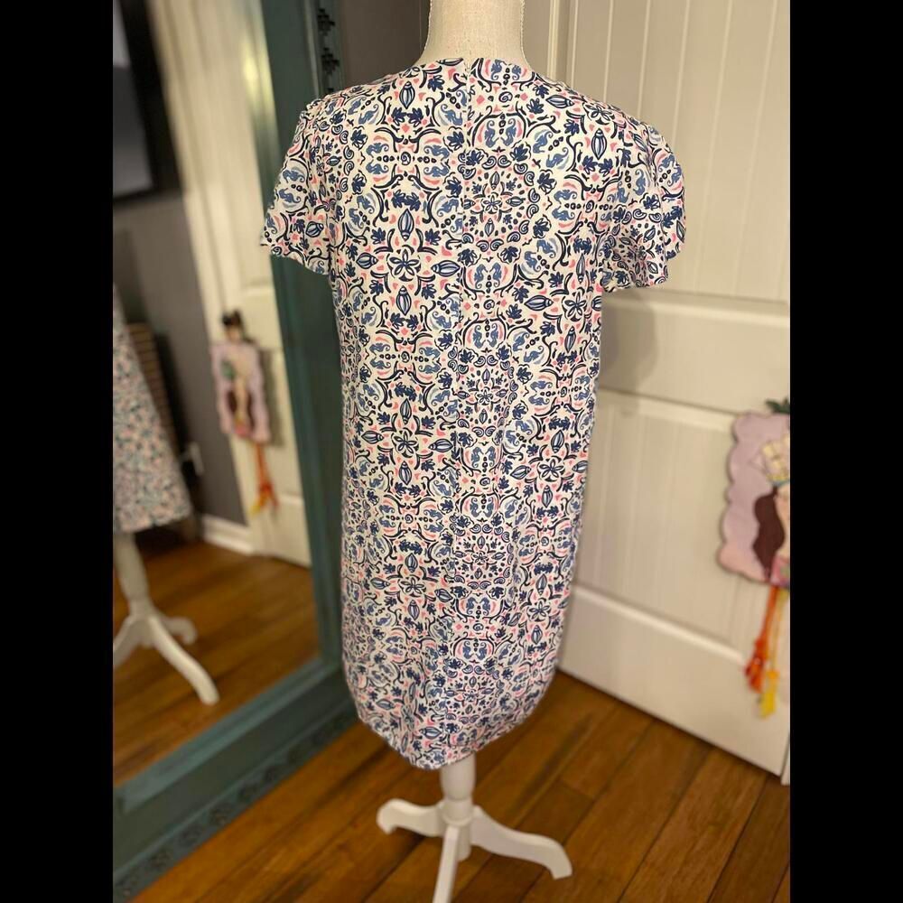 Vineyard Vines Floral‎ Pattern Linen Blend Short Sleeve Dress - Picture 4 of 5